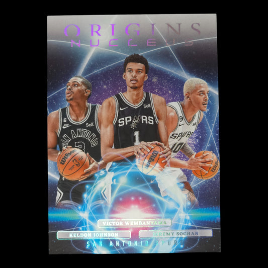 2023-24 WEMBANYAMA  JOHNSON SOCHAN Nucleus Origins Spurs #8