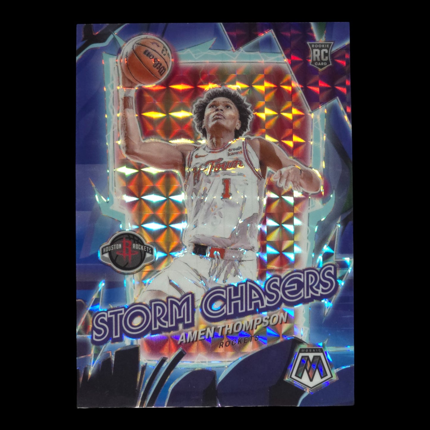 2023-24 AMEN THOMPSON Storm Chasers Rookie SP Mosaic Rockets #17