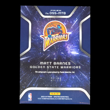 2023-24 MATT BARNES Deep Space Auto 24/75 Spectra GWS DSS-MTB