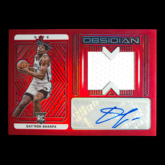 2021-22 DAY'RON SHARPE  RPA Red Flood Obsidian Nets #238