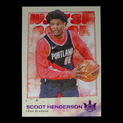 2023-24 SCOOT HENDERSON Water Colour Violet 10/49 Court Kings Blazers #15
