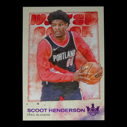 2023-24 SCOOT HENDERSON Water Colour Violet 10/49 Court Kings Blazers #15