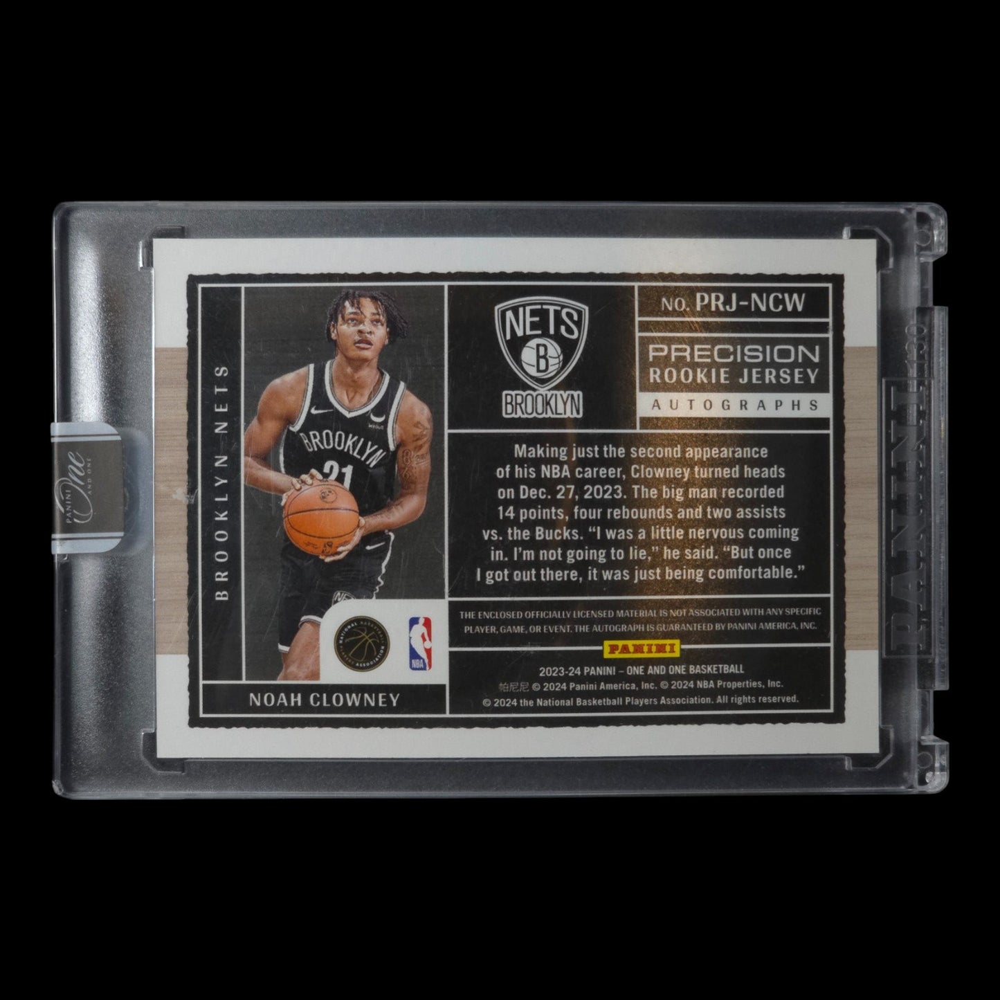 2023-24 NOAH CLOWNEY Precision Rookie Jersey Auto 18/49 One and One PRJ-NCW