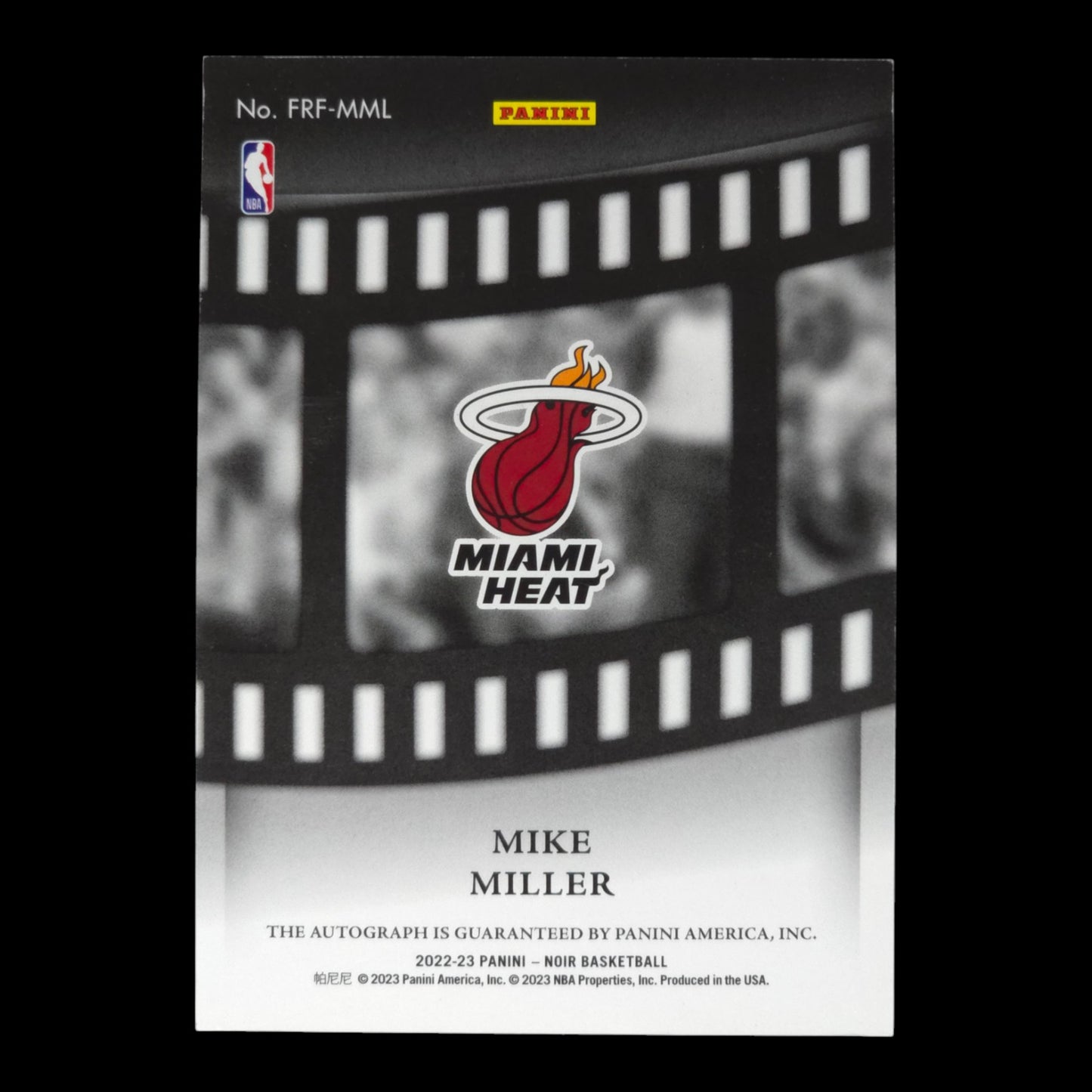 2022-23 MIKE MILLER Freeze Frame Signatures 98/99 Noir Heat FRF-MML