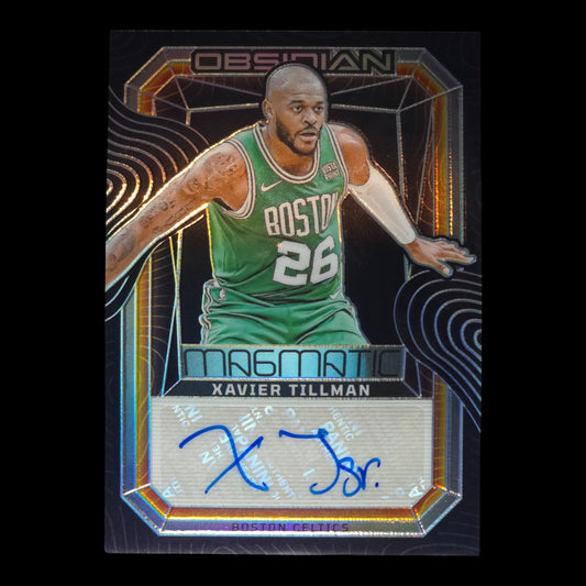 2023-24 XAVIER TILLMAN Magmatic Auto 80/149 Obsidian Celtics MS-TIL