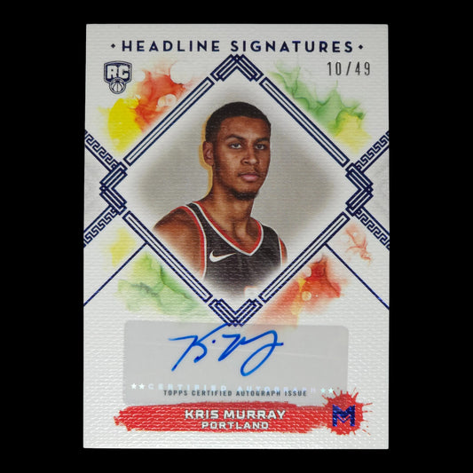 2023-24 KRIS MURRAY Rookie Head Line Signatures 10/49 Topps Chrome HS-KM