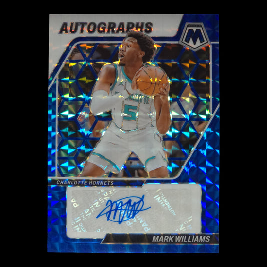 2023-24 MARK WILLIAMS Autographs Blue 32/49 Mosaic Hornets AM-WIL