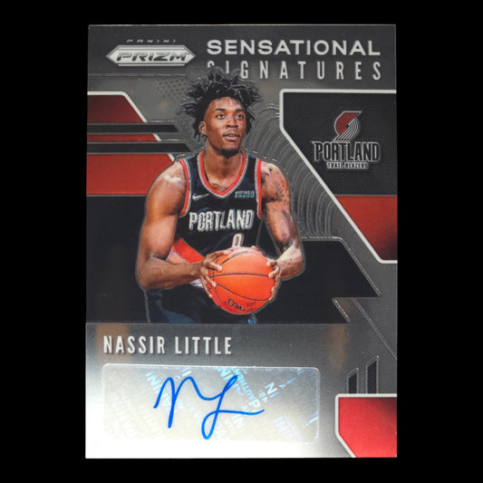 2019-20 NASSIR LITTLE Sensational Signatures Prizm Blazers SS-NSL