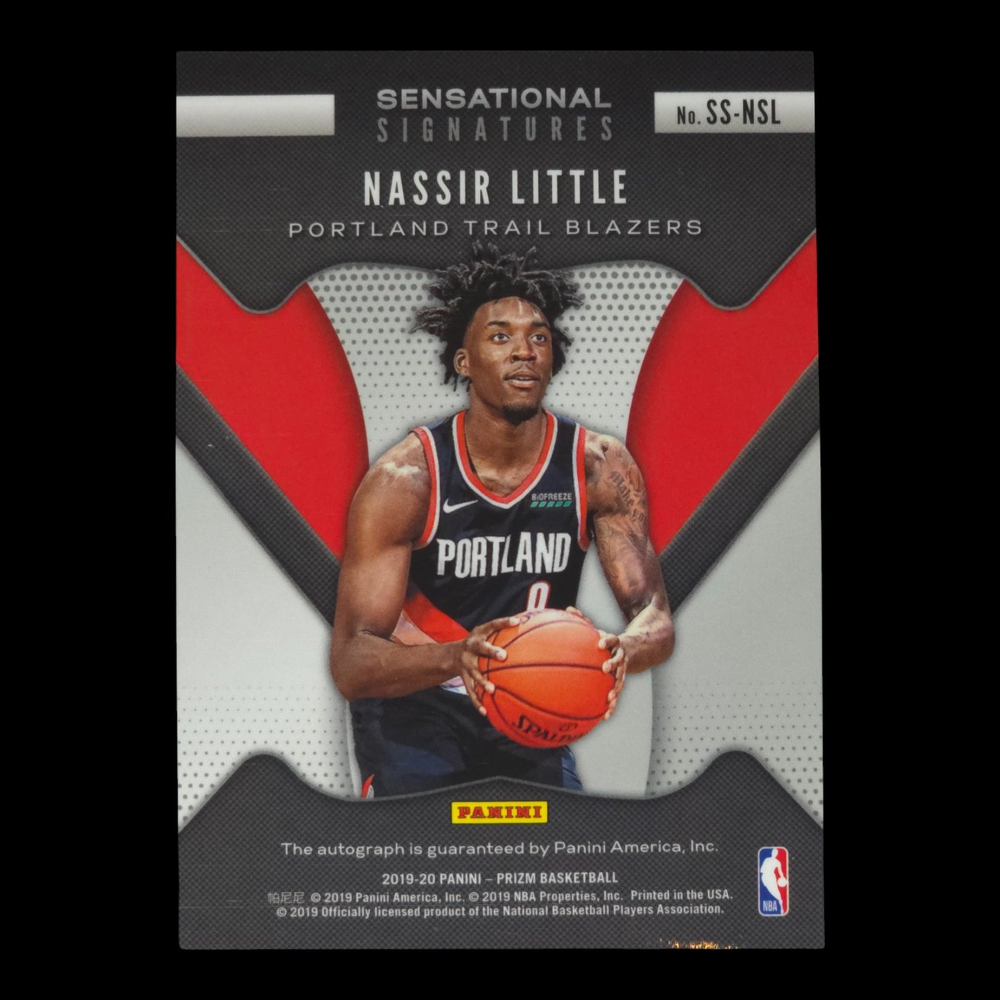 2019-20 NASSIR LITTLE Sensational Signatures Prizm Blazers SS-NSL