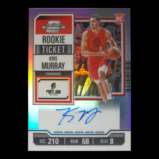2023-24 KRIS MURRAY Rookie Ticket On Card Auto Optic Contenders Blazers #127