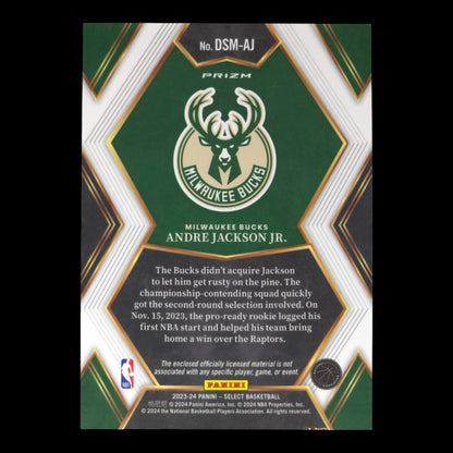 2023-24 ANDRE JACKSON JR. Prizm Draft Selections Select Bucks DSM-AJ