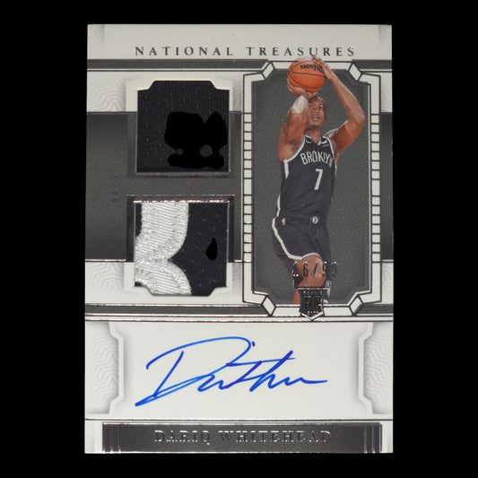 2023-24 DARIQ WHITEHEAD RPA 16/99 On Card Auto National Treasures Nets RMD-DWH