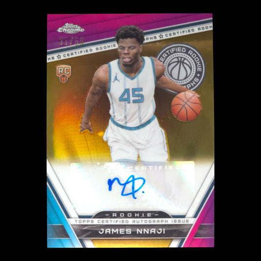 2023-24 JAMES NNAJI Gold Rookie Auto 31/50 Topps Chrome CRA-JN