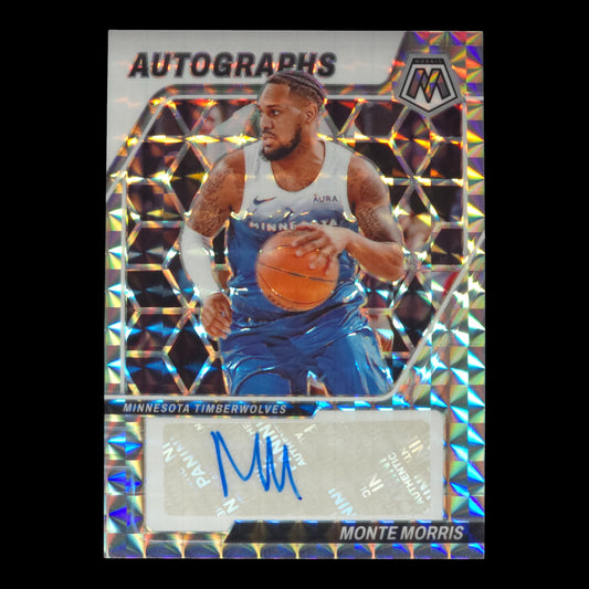 2023-24 MONTE MORRIS Prizm Autographs Mosaic Timberwolves AM-MOS