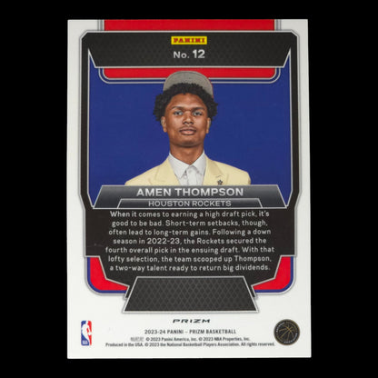 2023-24 AMEN THOMPSON Luck Of The Lottery Disco Prizm Rockets #12