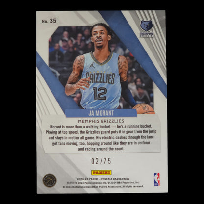 2023-24 JA MORANT Red 2/75 Phoenix International Grizzlies #35