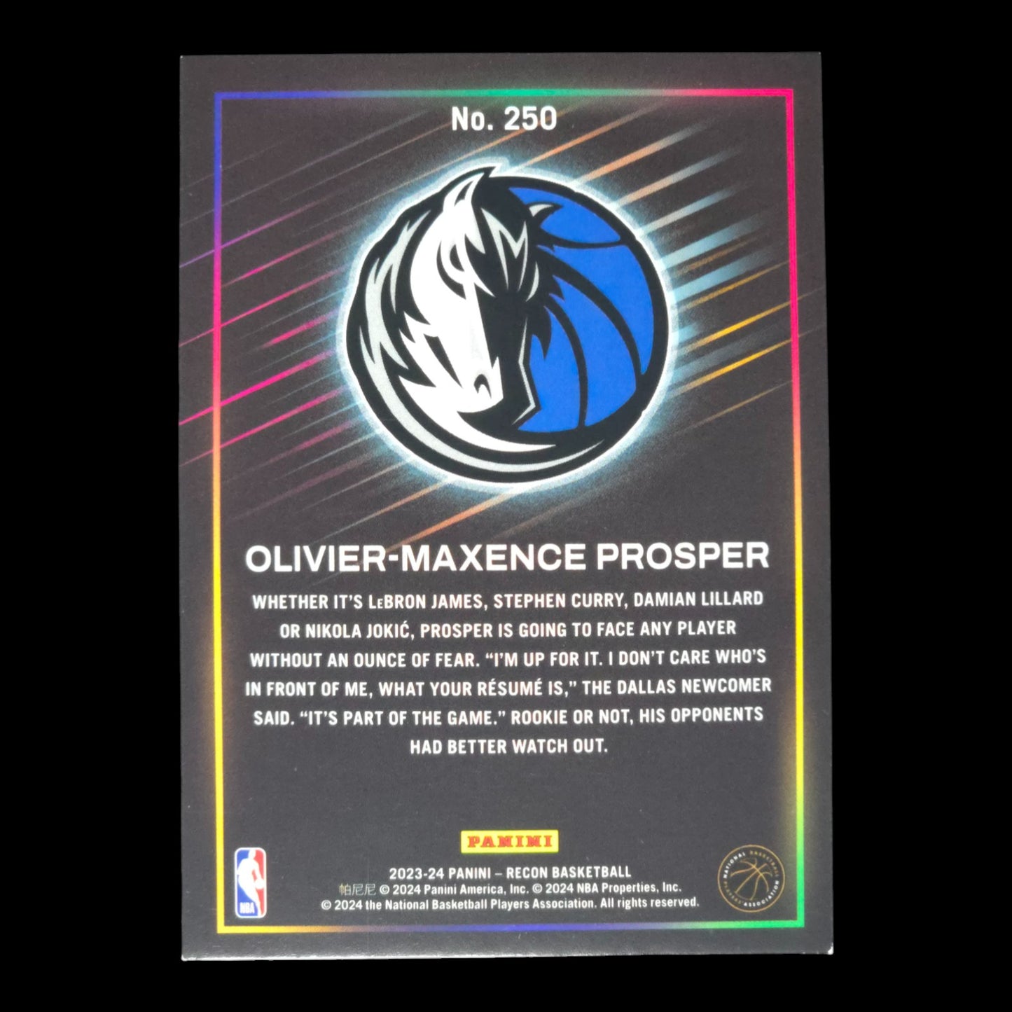 2023-24OLIVIER-MAXENCE PROSPER Gold 10/10 Bookend Recon Mavs #250