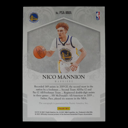 2021-22 NICO MANNION Rookie Association Private Signings On Card PSA-NMA