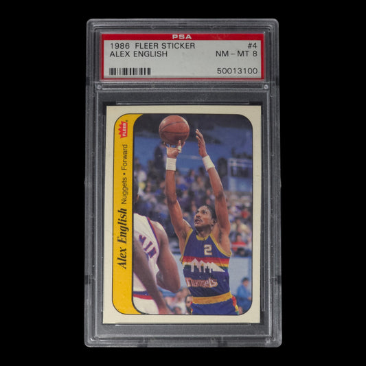 1986 ALEX ENGLISH Fleer Sticker PSA 8 4 of 11