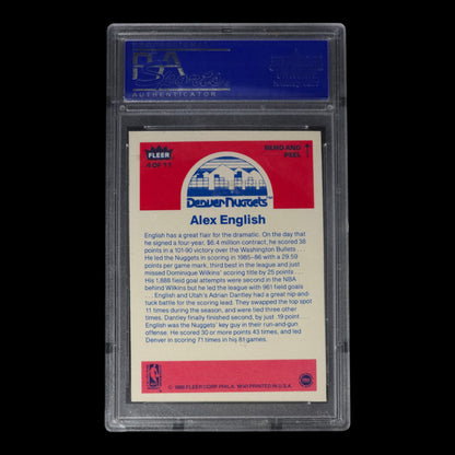 1986 ALEX ENGLISH Fleer Sticker PSA 8 4 of 11