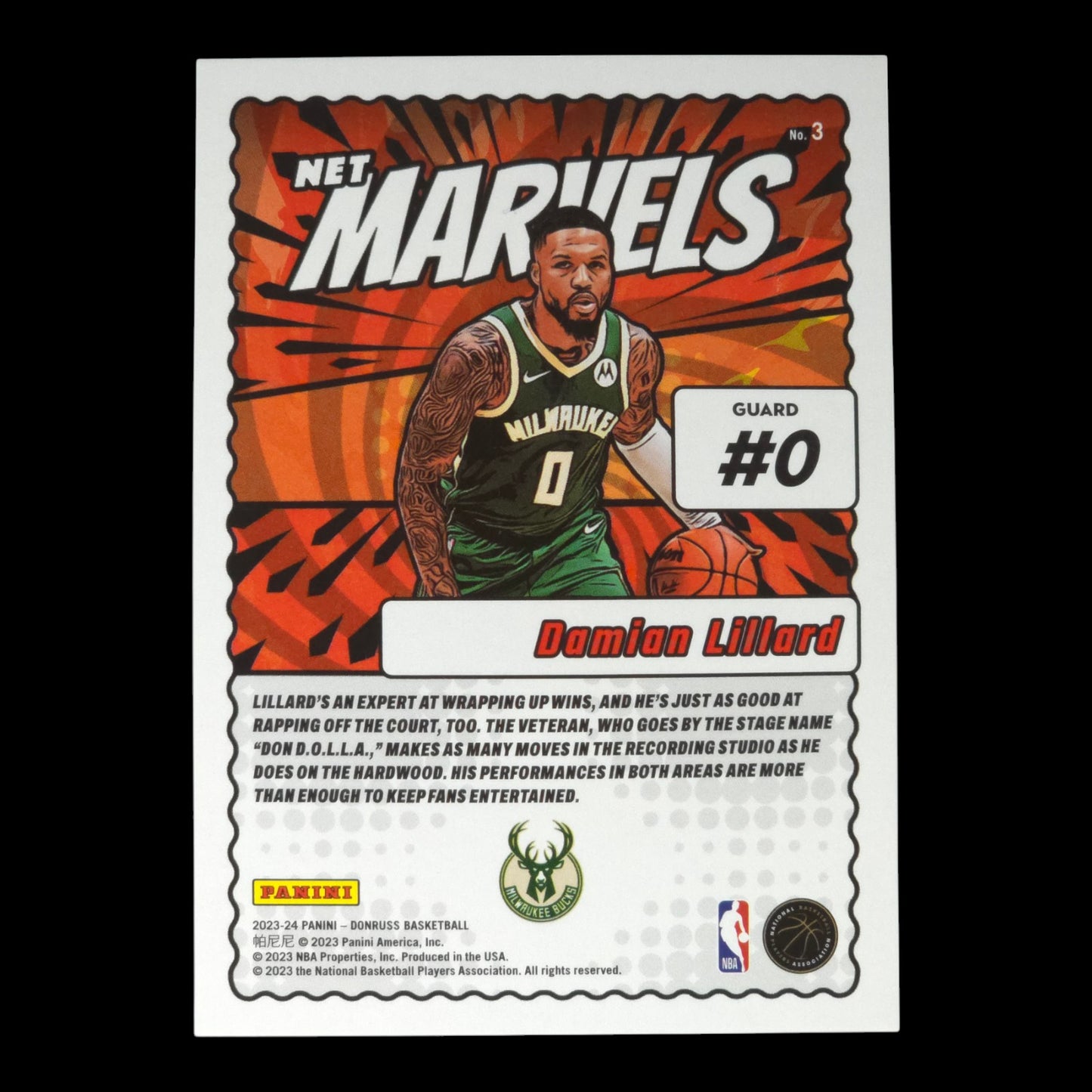 2023-24 DAMIAN LILLARD Red Hyper Net Marvels 10/25 Donruss #3