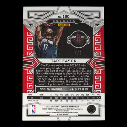 2022-23 TARI EASON Rookie Red Shimmer 7/8 Obsidian Rockets #190