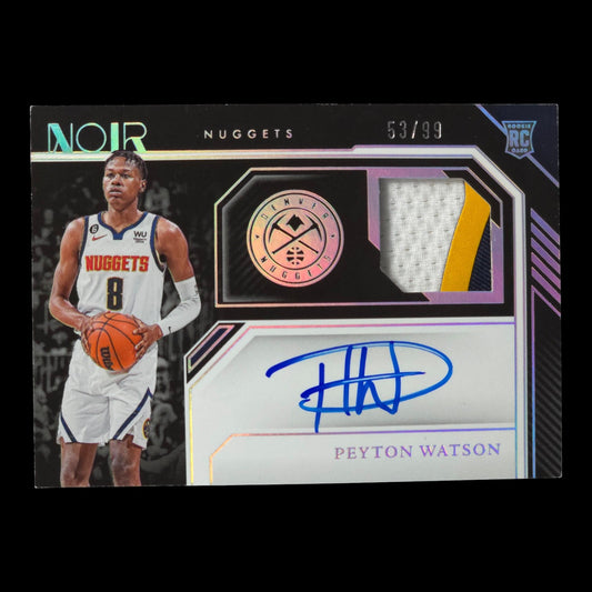 2022-23 PEYTON WATSON RPA On card Auto 53/99 Noir Nuggets #362