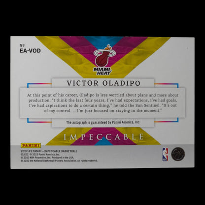 2023-24 VICTOR OLADIPO Extravagance On Card Auto 3/8 Impeccable EA-VOD