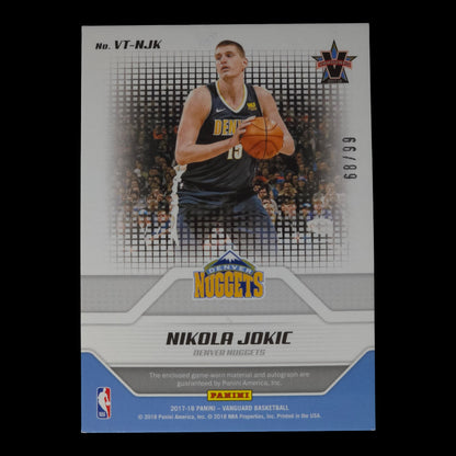 2017-18 NIKOLA JOKIC V-Team On card Auto Game worn Patch 68/99 Vanguard VT-NJK