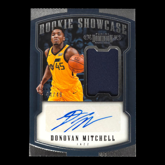 2017-18 DONOVAN MITCHELL RC Showcase Auto Game Worn Material Domination RSJ-DML