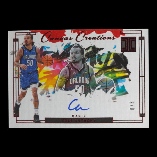 2023-24 COLE ANTHONY Canvas Creations Int Red Auto 8/8 Impeccable CCS-COL