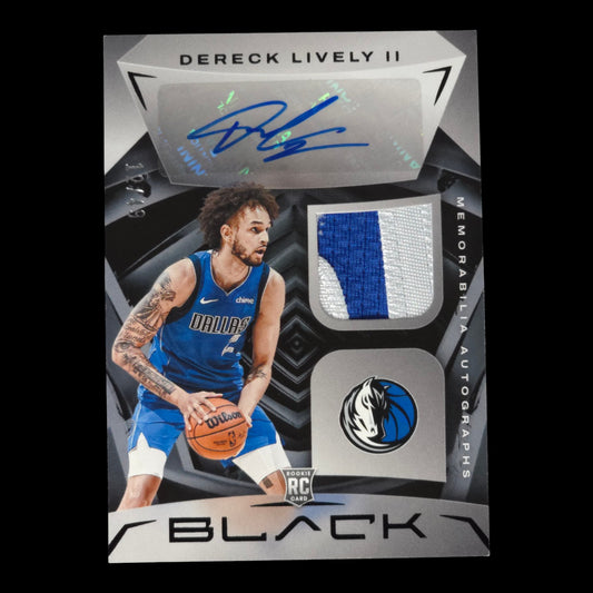 2023-24 DERICK LIVELY II Memorabilia Auto 12/49 Panini Black Mavericks RMA-DL