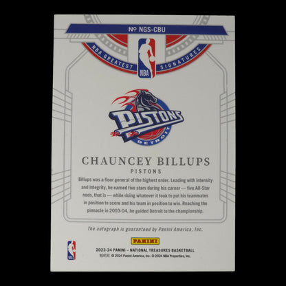 2023-24 CHAUNCEY BILLUPS Greatest Signatures 1/24 On Card NT NGS-CBU