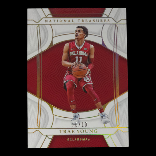 2022-23 TRAE YOUNG Gold 10/10 Bookend National Treasures Collegiate #13