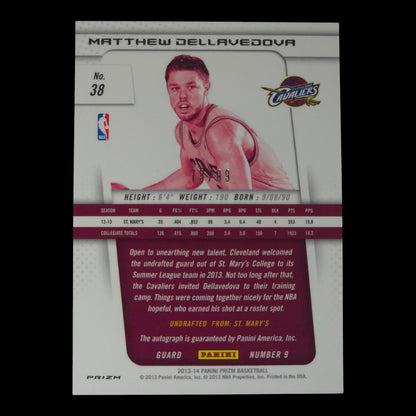 2013-14 MATTHEW DELLAVEDOVA Rookie Prizm Deca Signatures 73/99 Cavaliers #38