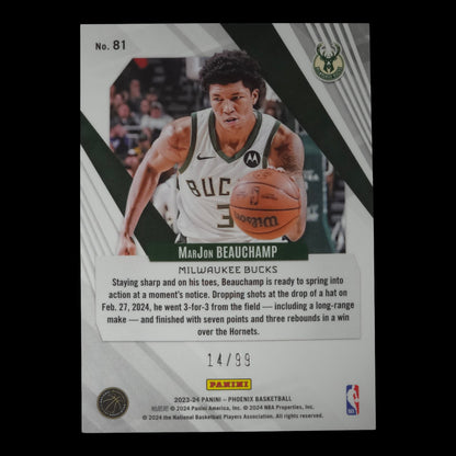 2023-24 MARJON BEAUCHAMP Orange 14/99 Phoenix Bucks #81