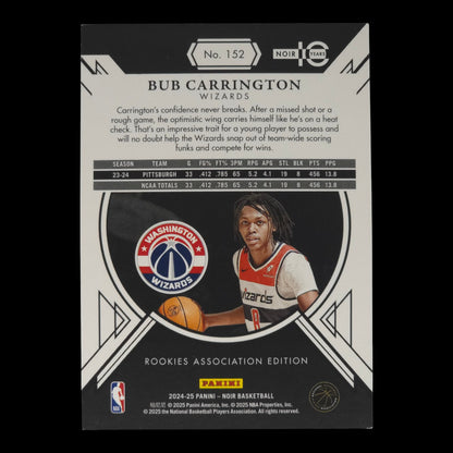 2024-25 BUB CARRINGTON Rookies Associated Edition 14/49 Noir Wizards #152