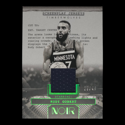 2024-25 RUDYT GOBERT Screenplay Jerseys Game Worn 29/49 Noir SJ-GOB