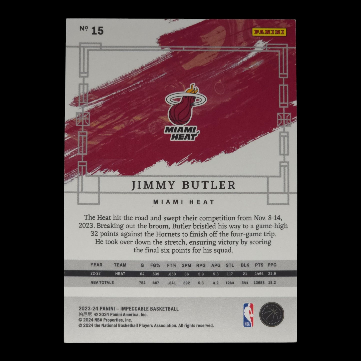 2023-24 JIMMY BUTLER 65/75 Impeccable Heat #15