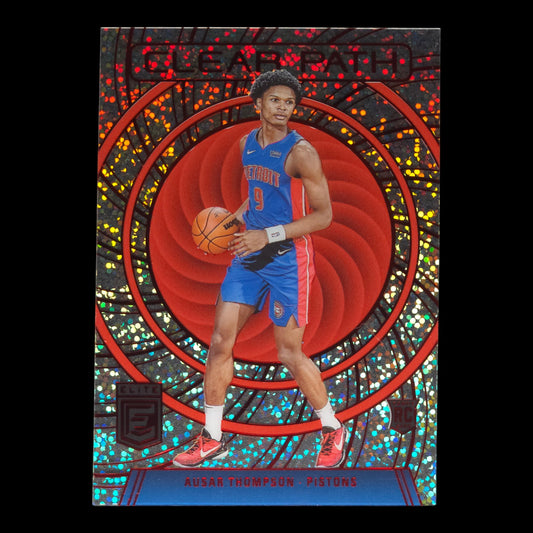 2023-24 AUSAR THOMPSON White Sparkle Rookie Clear Path SSP Elite Pistons #2