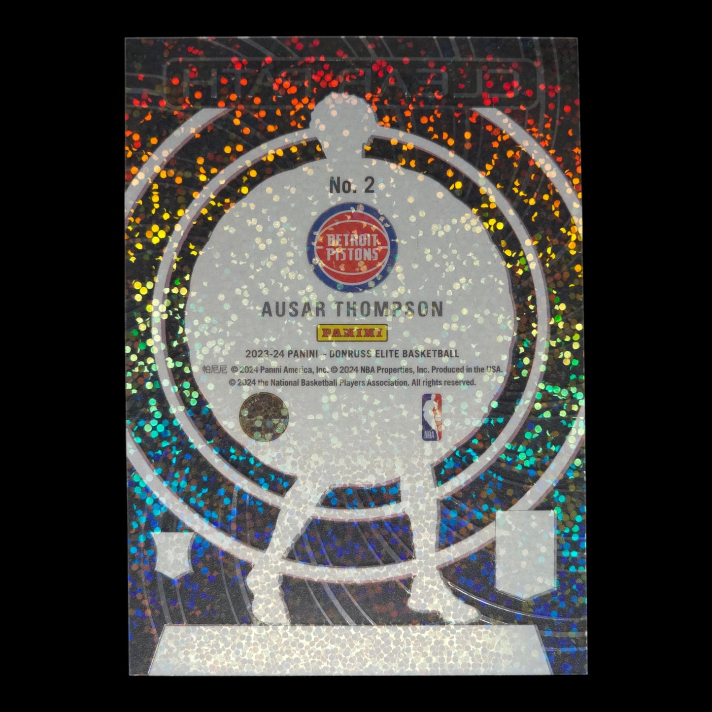 2023-24 AUSAR THOMPSON White Sparkle Rookie Clear Path SSP Elite Pistons #2