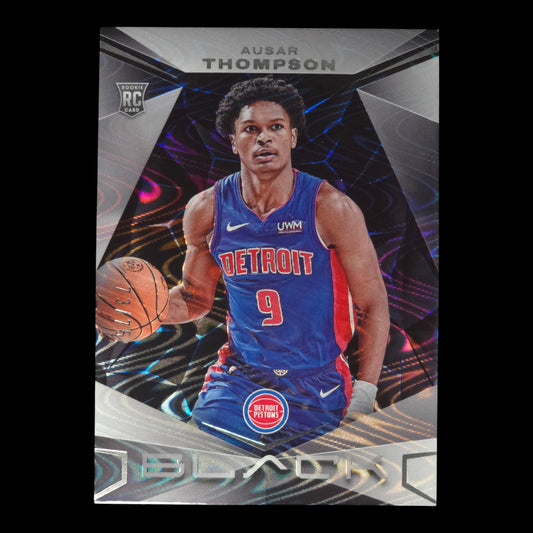 2023-24 AUSAR THOMPSON Swirl 73/75 Panini Black Pistons #84