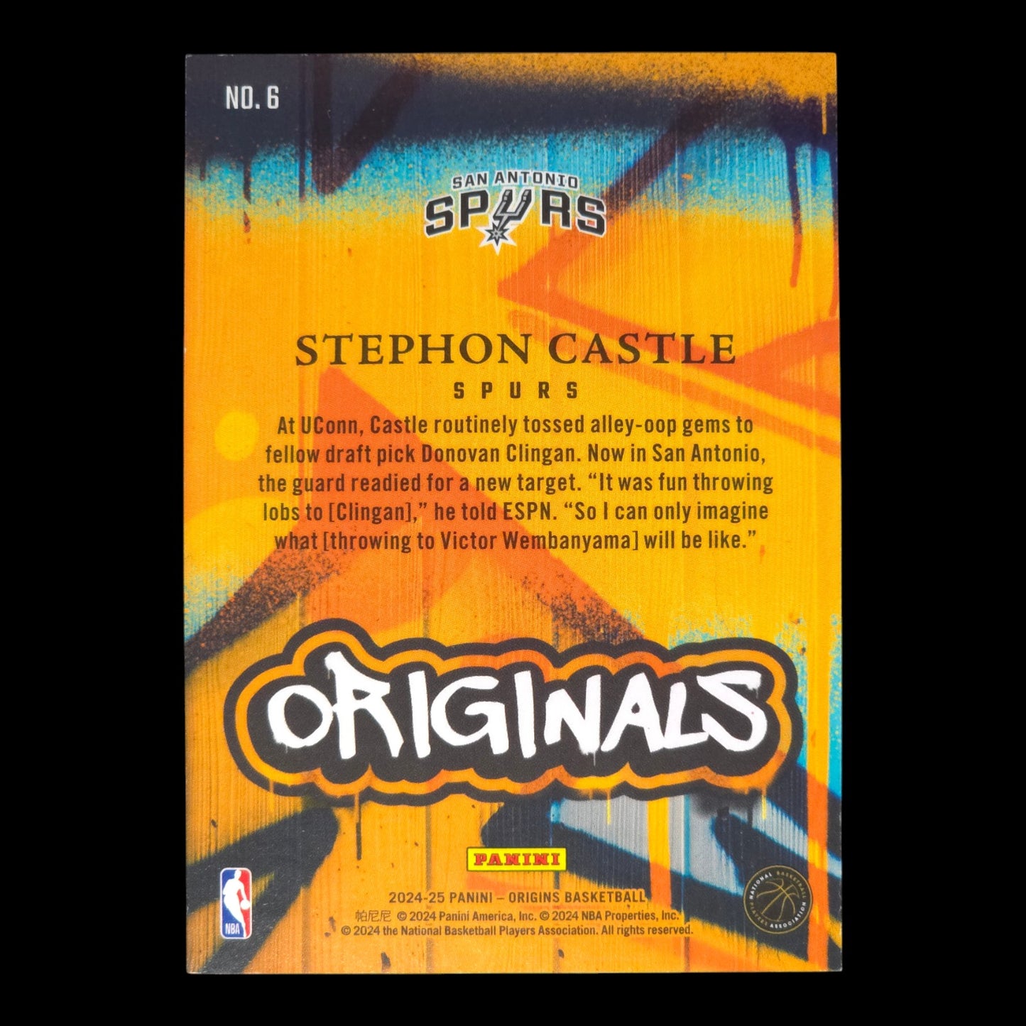 2024-25 STEPHON CASTLE Originals Origins Spurs #6