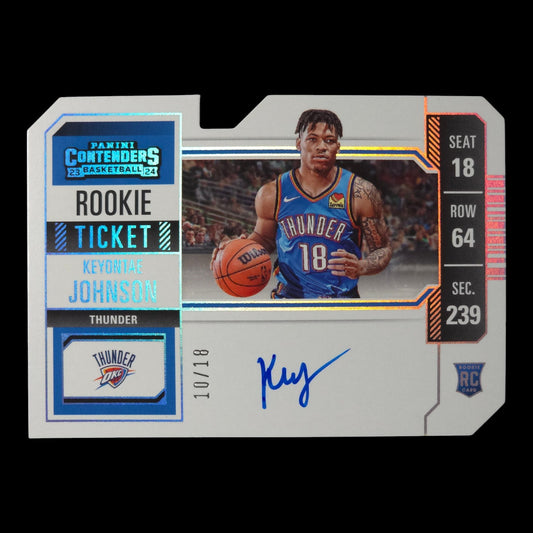 2023-24 KEYONTAE JOHNSON RC Ticket Auto Die Cut 10/18  #138