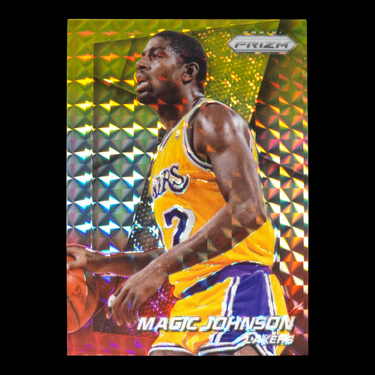 2014-15 MAGIC JOHNSON Yellow and Red Mosaic Prizm Lakers #175