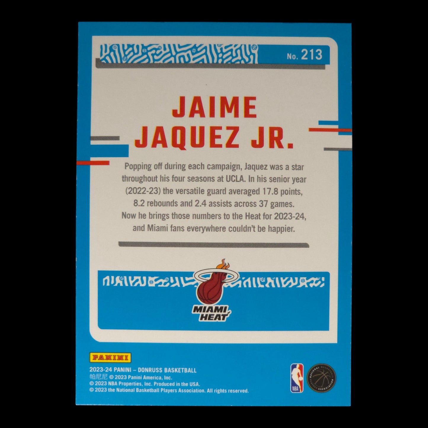 2023-24 JAIME JAQUEZ JR. Red and Gold Laser Rated Rookie Donruss Heat #213