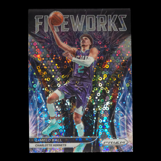 2021-22 LAMELO BALL Fireworks Disco Prizm Hornets #12