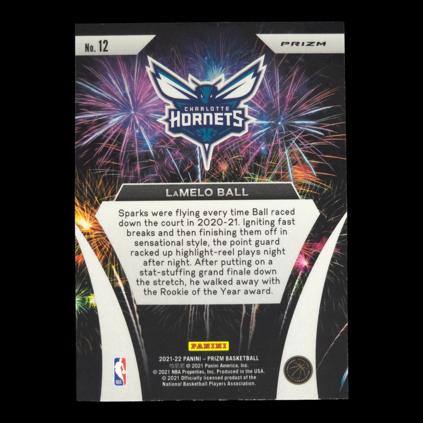 2021-22 LAMELO BALL Fireworks Disco Prizm Hornets #12