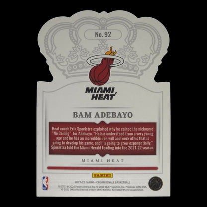 2021-22 BAM ADEBAYO Blue Crystal 44/99 Crown Royal Heat #92