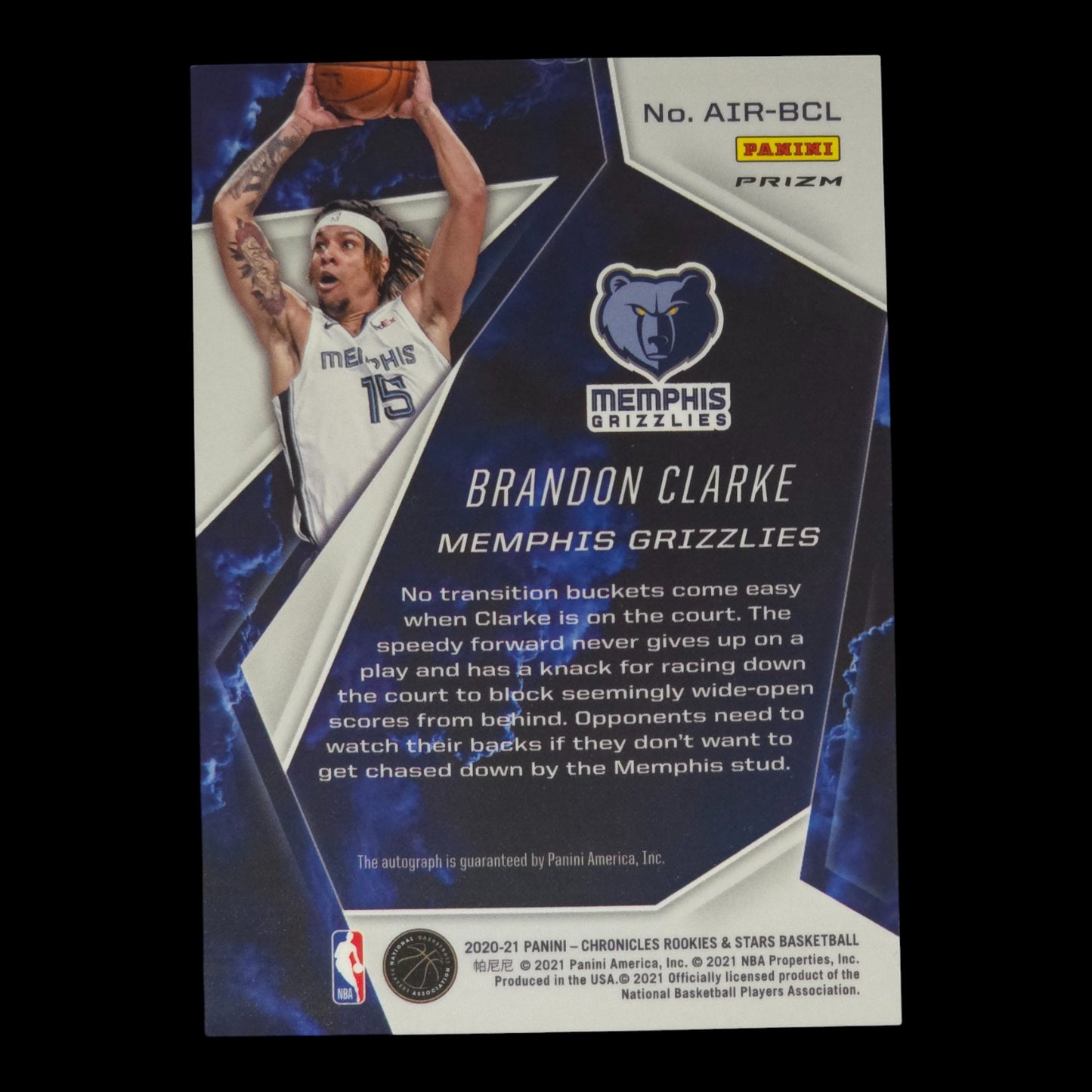 2020-21 BRANDON CLARKE Airborne Rookies & Stars Auto Chronicles AIR-BCL